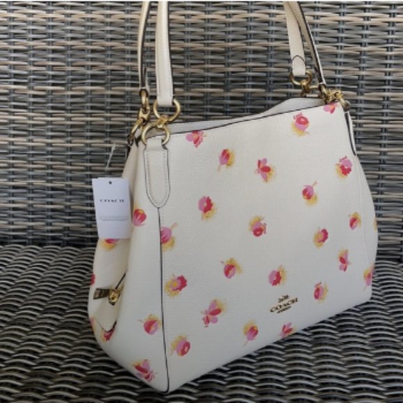 Coach Hallie Shoulder Bag With Pop Floral Print - Picture 16 of 16